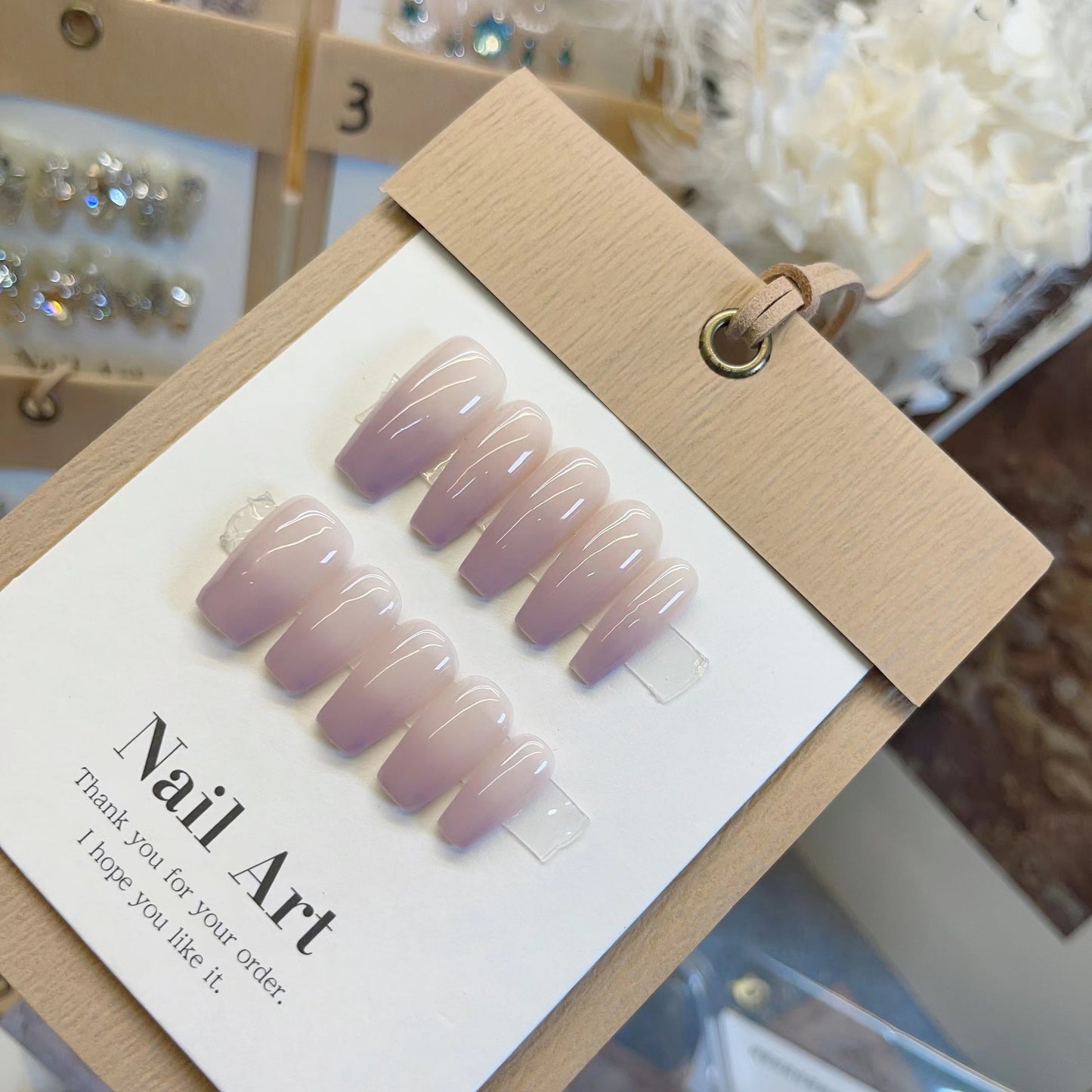 Taro Pure Color gradiente hecho a mano desgaste uñas producto terminado pegatinas de uñas