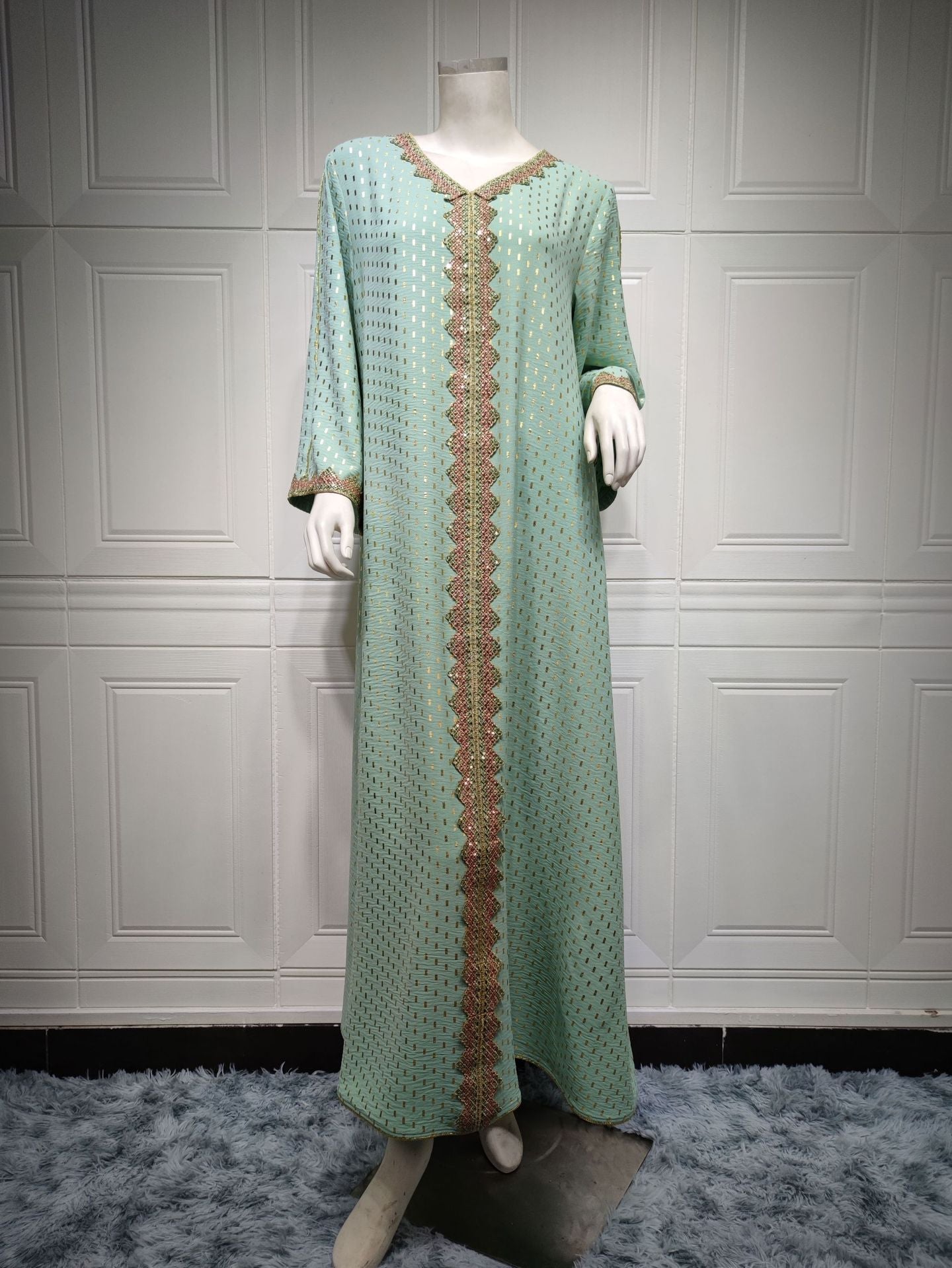 Vestido musulmán de Dubái para el verano con efecto bronceado