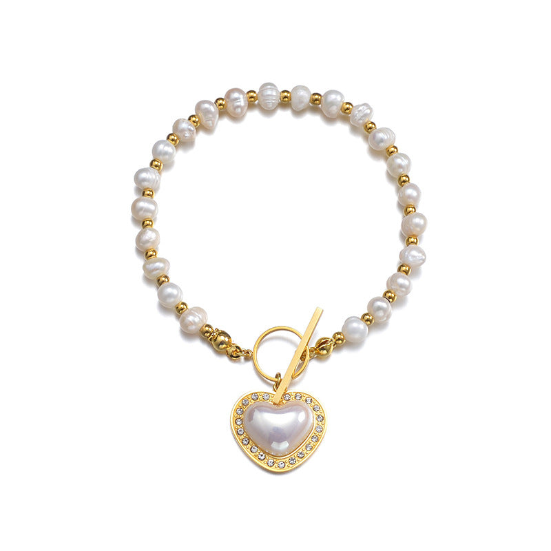 French Fashion Light Luxury Pearl Bead Chain Bracelet