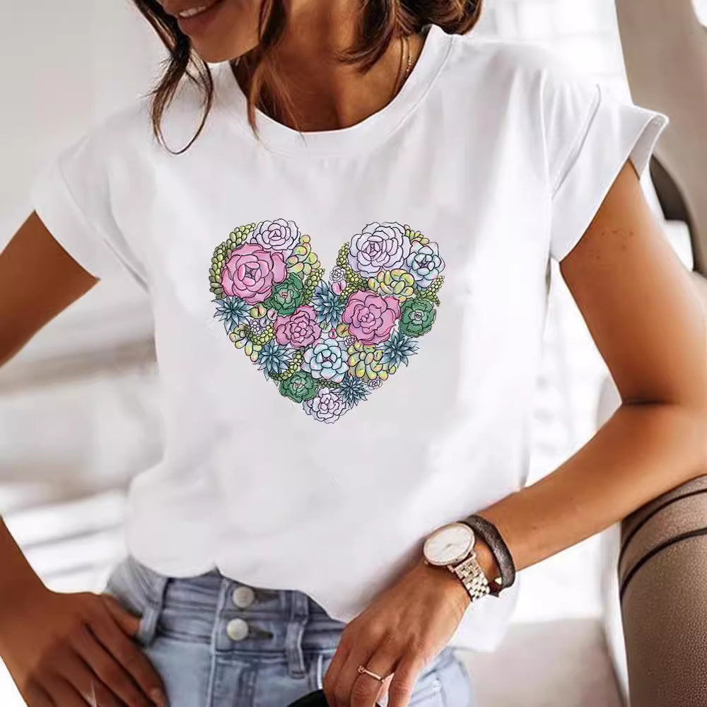 Camiseta holgada con estampado 3D para mujer