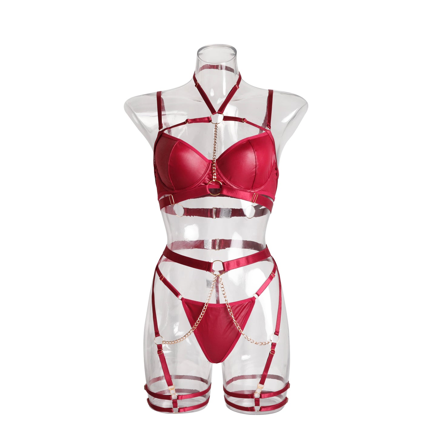 Stitching Lace-up Cutout Underwear Women's Suit