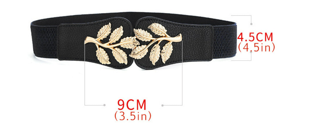 Waist Elastic Elastic Belt Decorative Dress Sweet A Pair Of Buckles