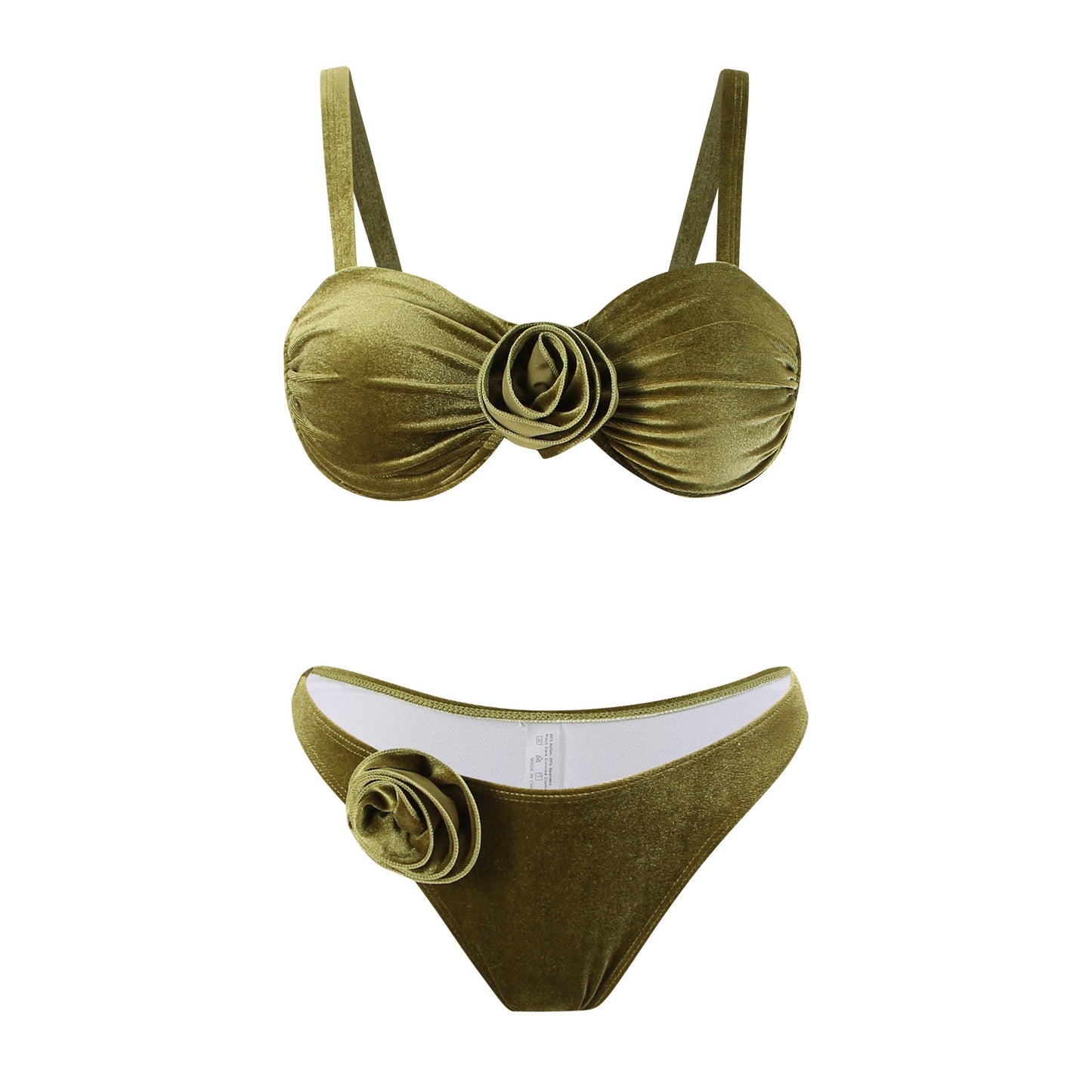 Women's 3D Flower Green Swimsuit