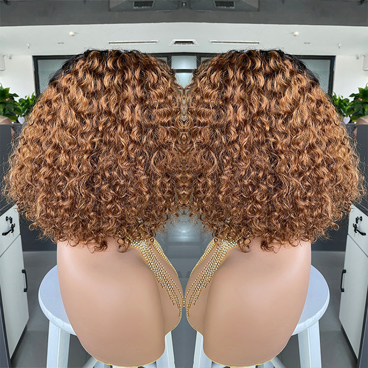 Ombre Curly Bobo 1b30 Human Hair Lace Wig