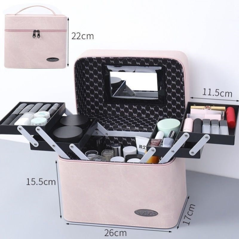 Caja de almacenamiento portátil portátil de gran capacidad para cosméticos