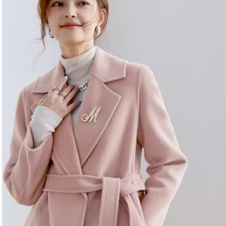 High-end Waisted Woolen Coat Slim-fit Wool Coat