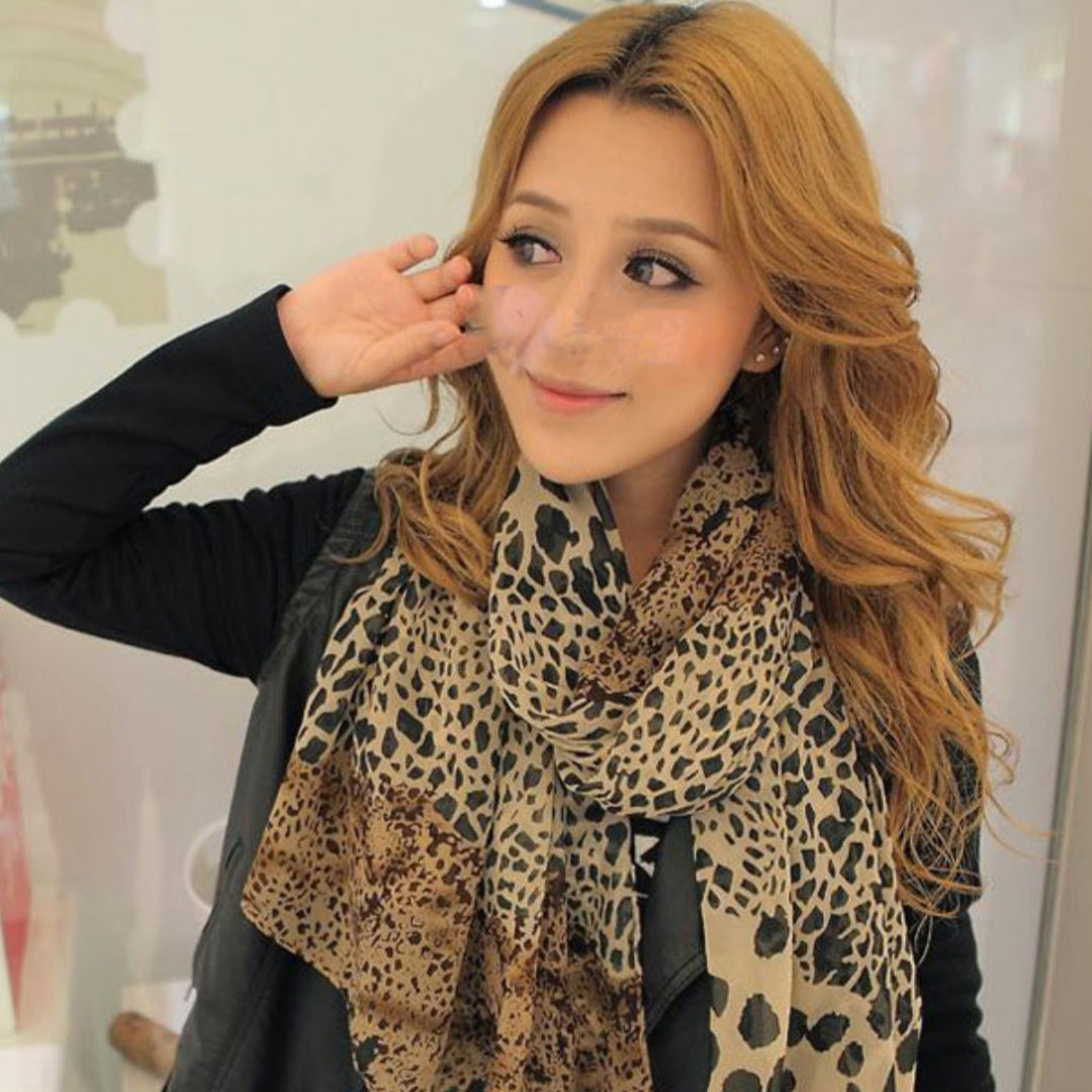 Casual Versatile Women's Patchwork Polka Dot Chiffon Scarf