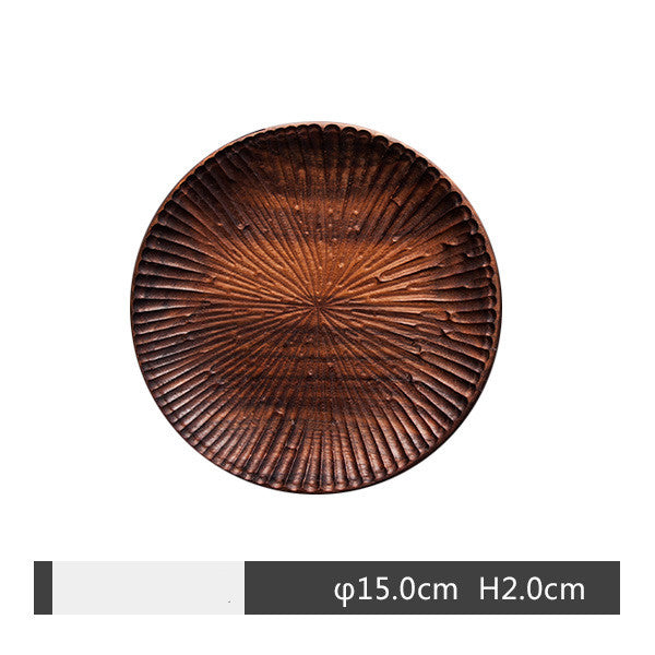 Black Walnut Round Breakfast Wooden Tray