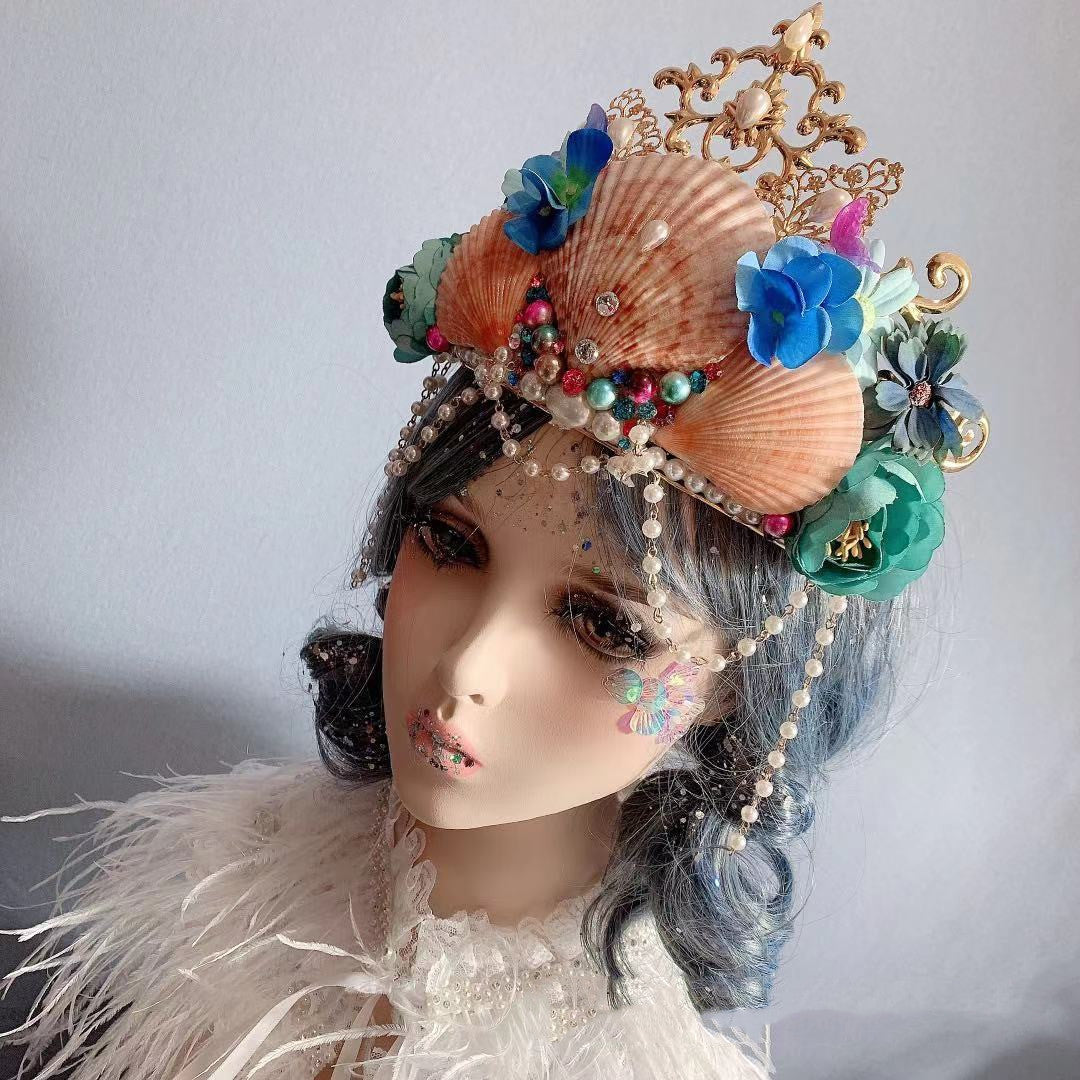 Retro Ocean Wind Mermaid Princess Headdress