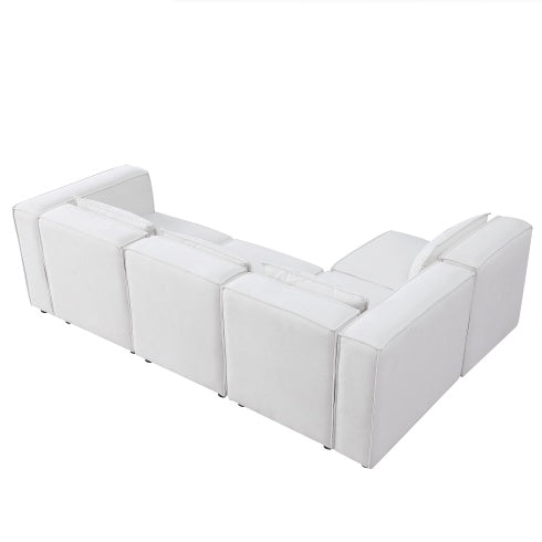 Modular Sofa BEIGE Chenille Fabric, Simple And Grand, The Seat And Back Is Very Soft. This Is Also A KNOCK DOWN Sofa