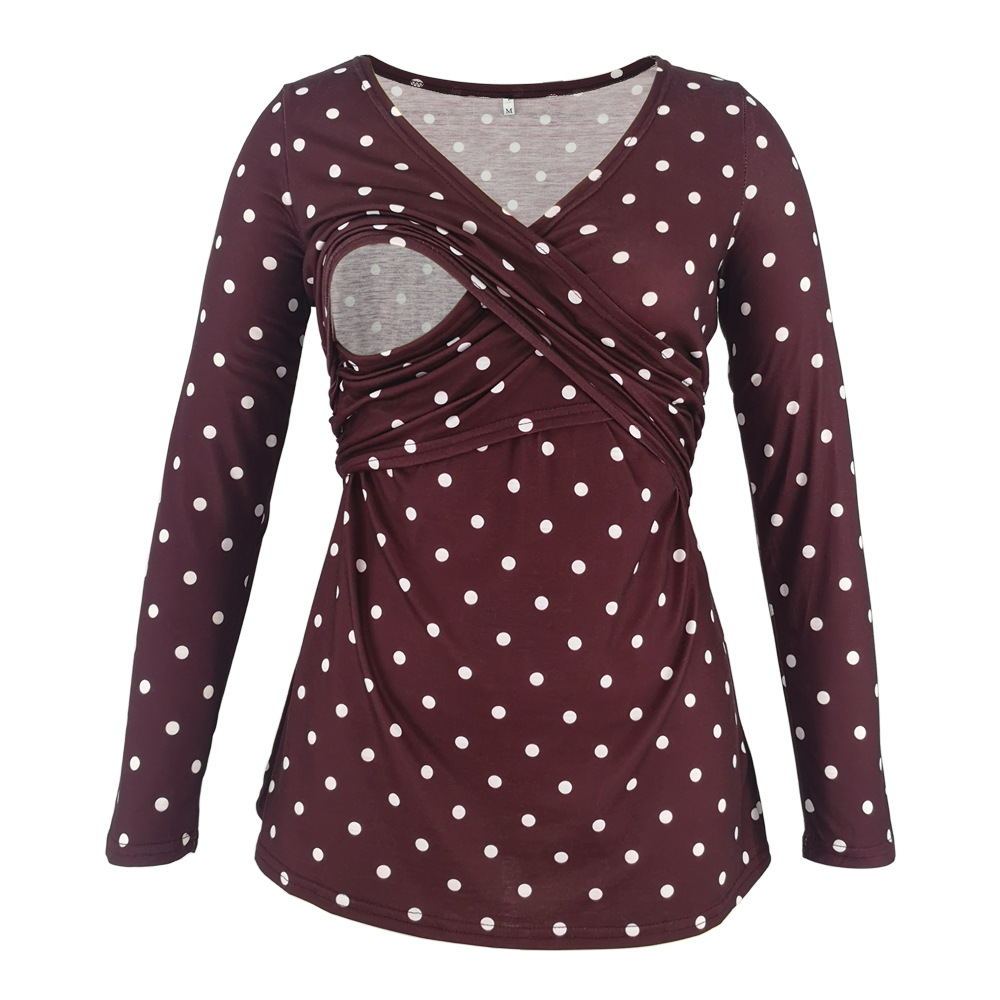 Deep V-neck Print Long Sleeves