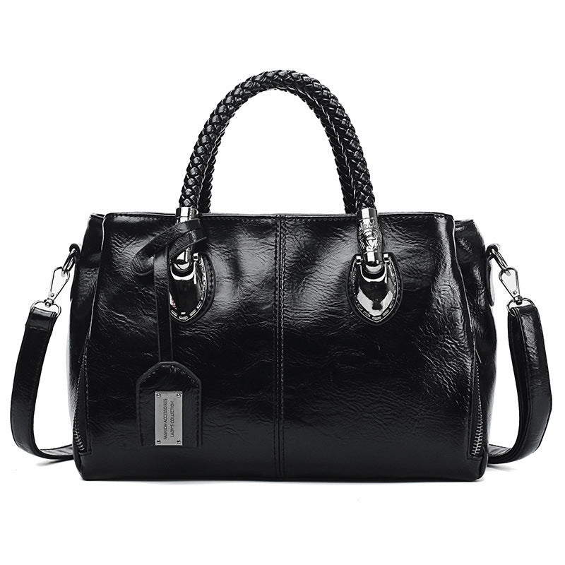 Vintage Oil Wax Leather Luxury Handbags Women Bags