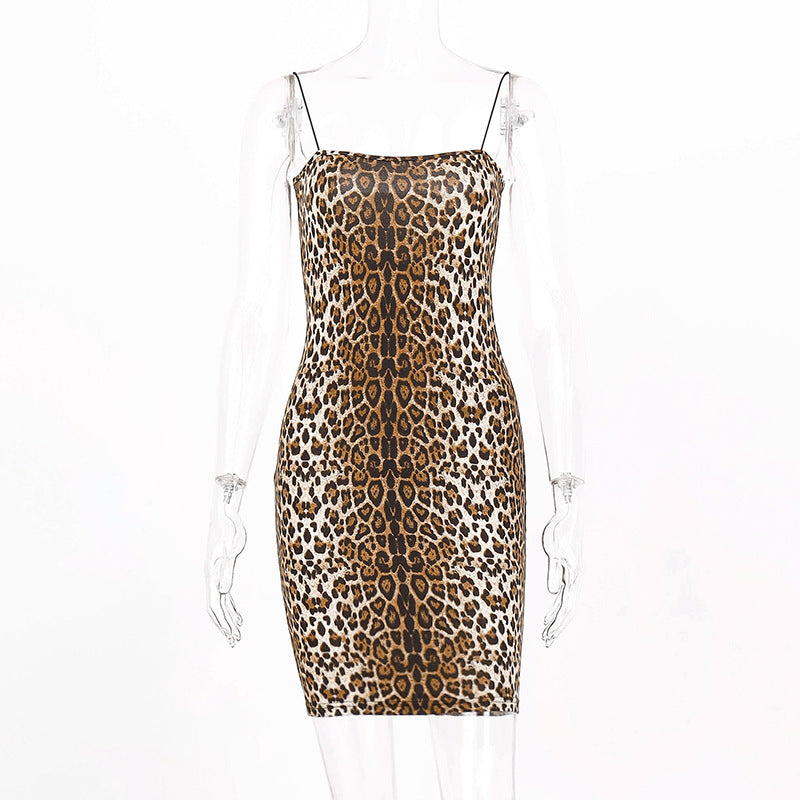 Leopard Print Slip Dress Dress