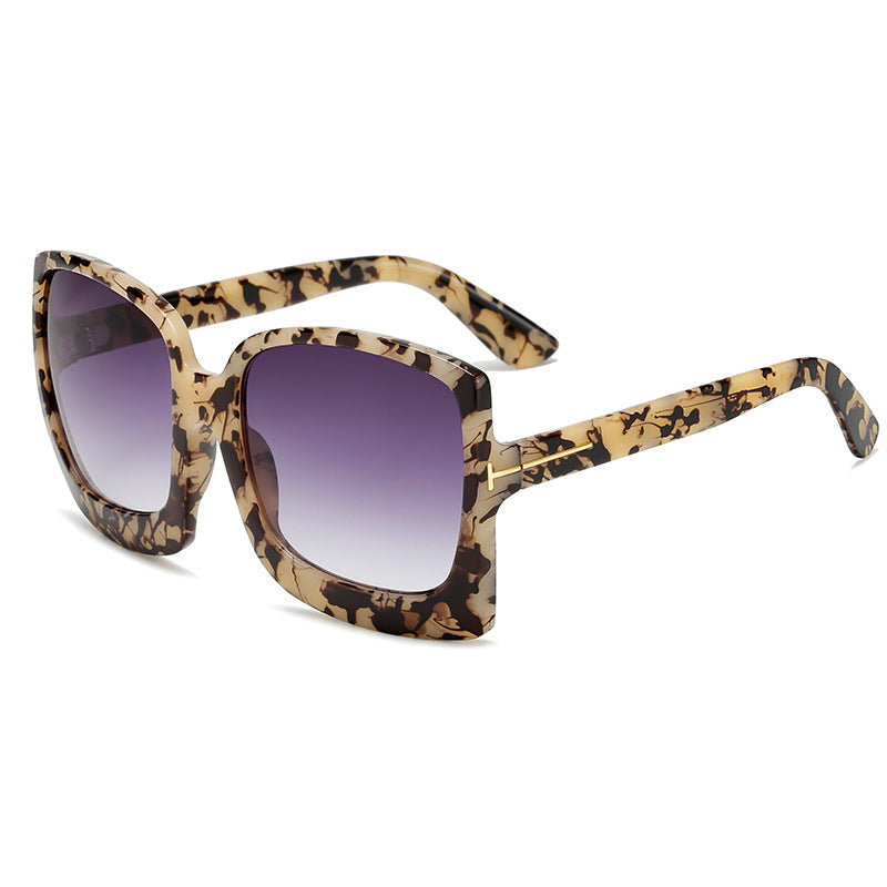 Leopard Color Large Frame Sunglasses UV400