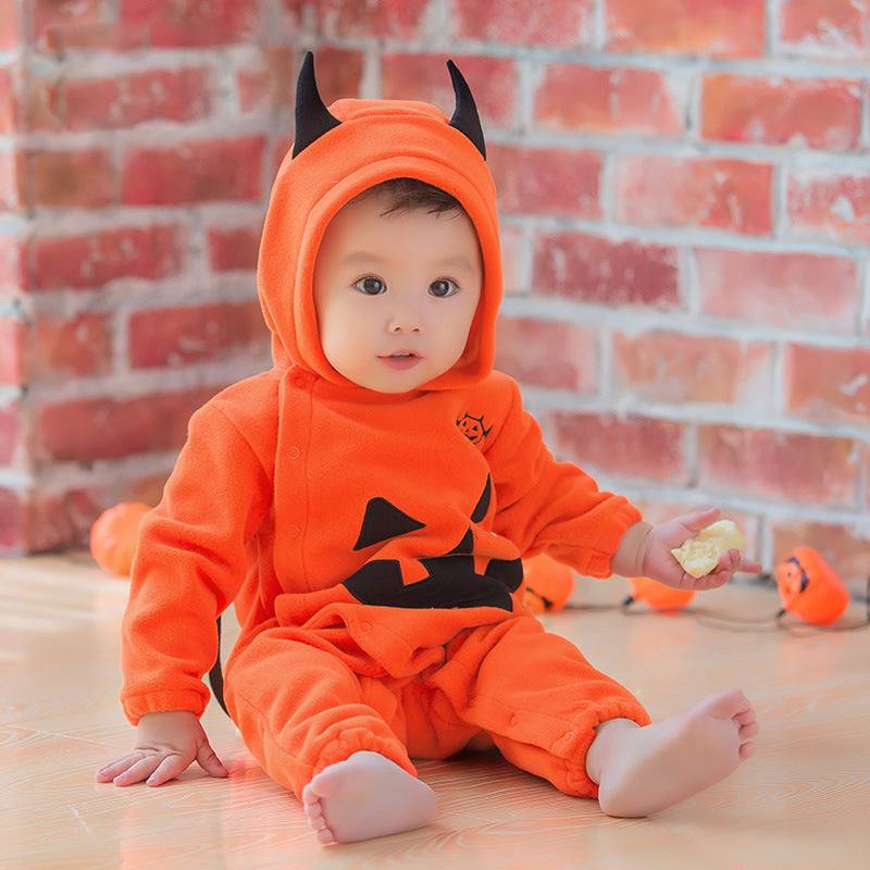 Sudadera con capucha de calabaza para bebé de Halloween