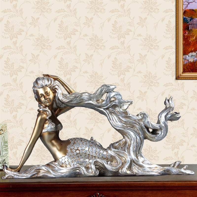 Beautifully Designed Mermaid Wine Bottle Holder. Resin