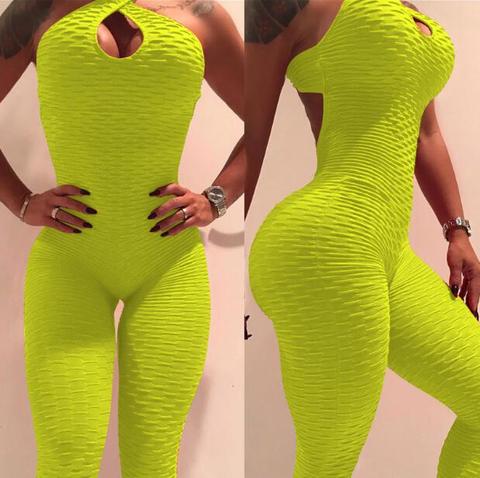 Yoga Jumpsuit Cross Design Backless Tracksuit Full Bodysuit Anti-Cellulite