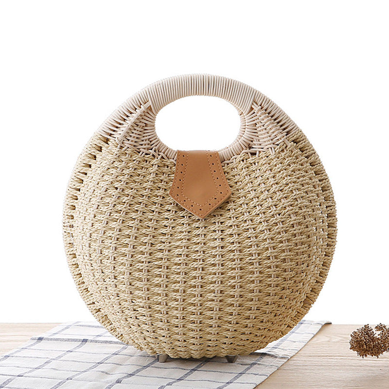 Elegant Round Rattan Handbag