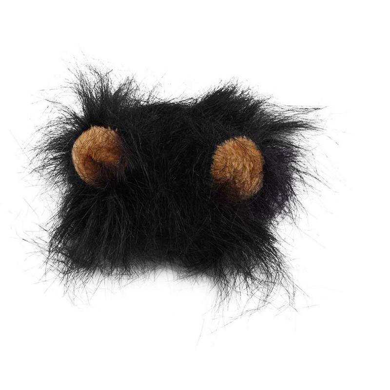 Gorro divertido para mascotas, para perros pequeños, gatos, con orejas de melena de león, bufanda, disfraz de Halloween para festivales