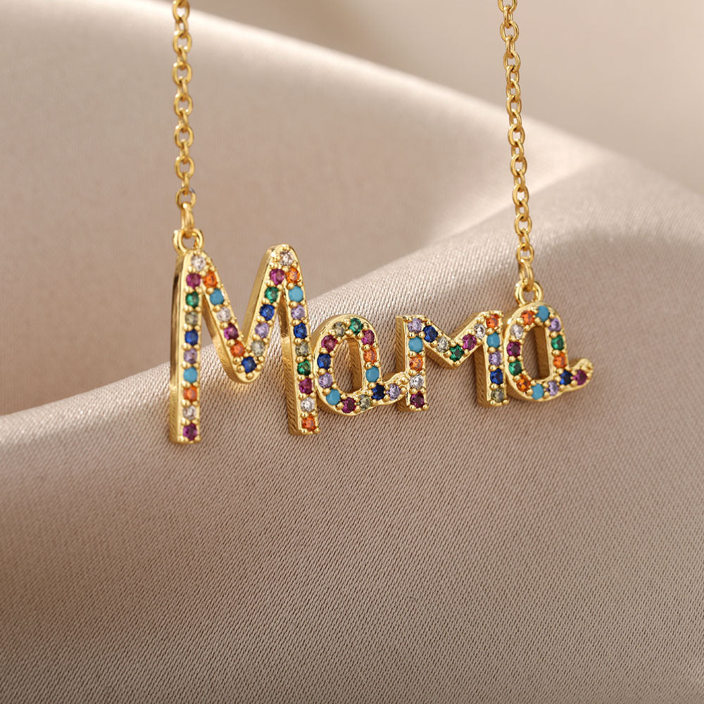 Mom Square Pendant Necklace