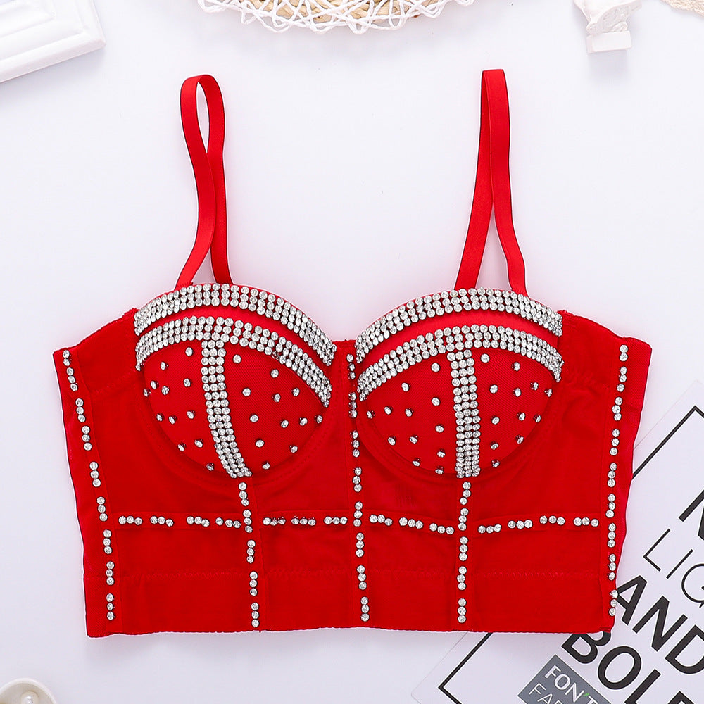 Corset tubulaire gainant à perles et diamants brillants pour femmes