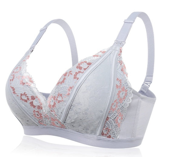 Lace  Button Nursing Bra