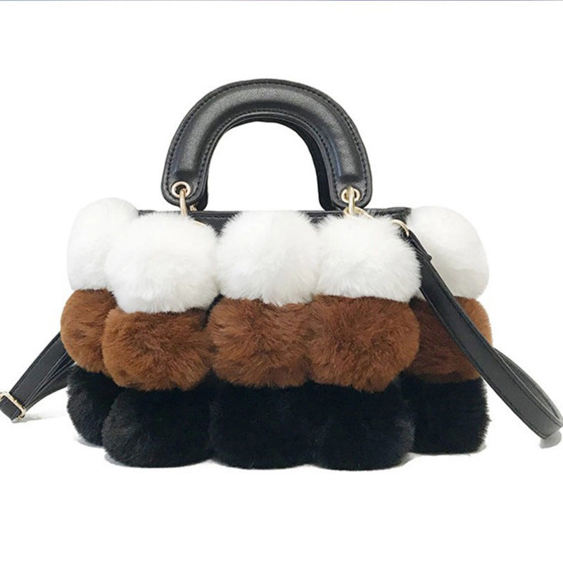 Plush Handbags Winter Plush Shoulder Bag Handbag Trend Messenger Bag