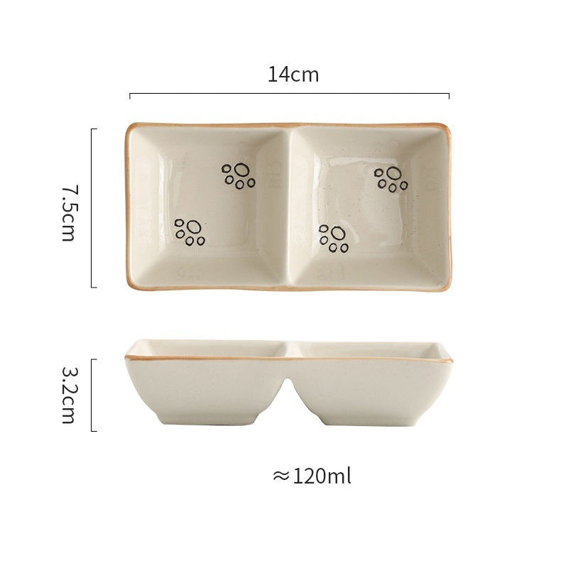 Hot Pot Barbecue Ceramic Dipping Sauce Seasoning Plate