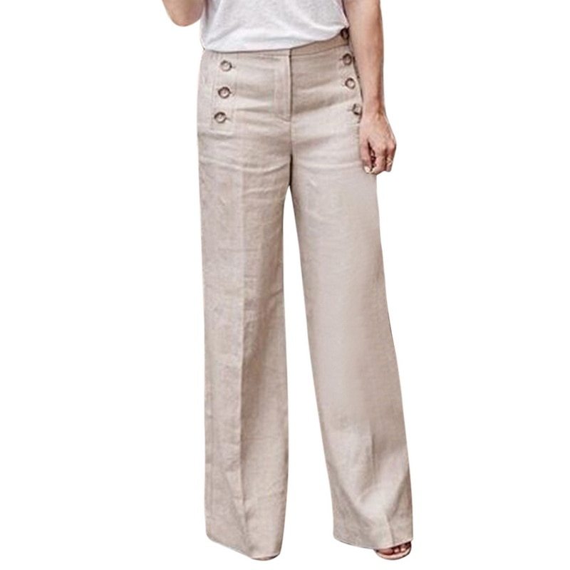 Button Wide Leg Pants