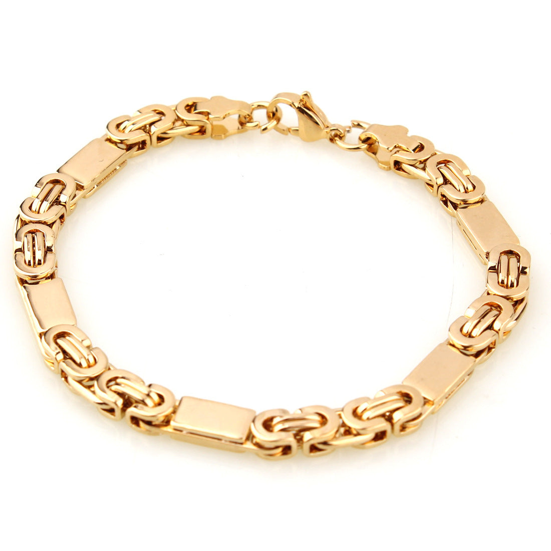 Fashion Stainless Steel Titanium Steel Golden Link Necklace Bracelet Set