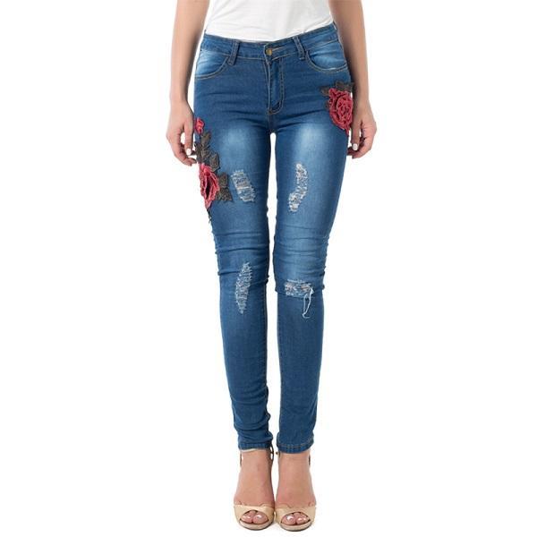 Jeans rotos para mujer Jeans para mujer Pantalones pitillo Jeans de mezclilla