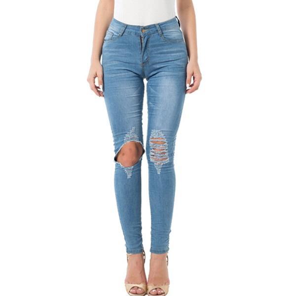 Jeans rotos para mujer Jeans para mujer Pantalones pitillo Jeans de mezclilla