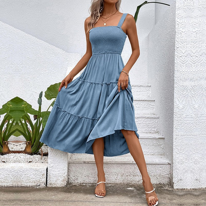 Women's Solid Color Sling Dress