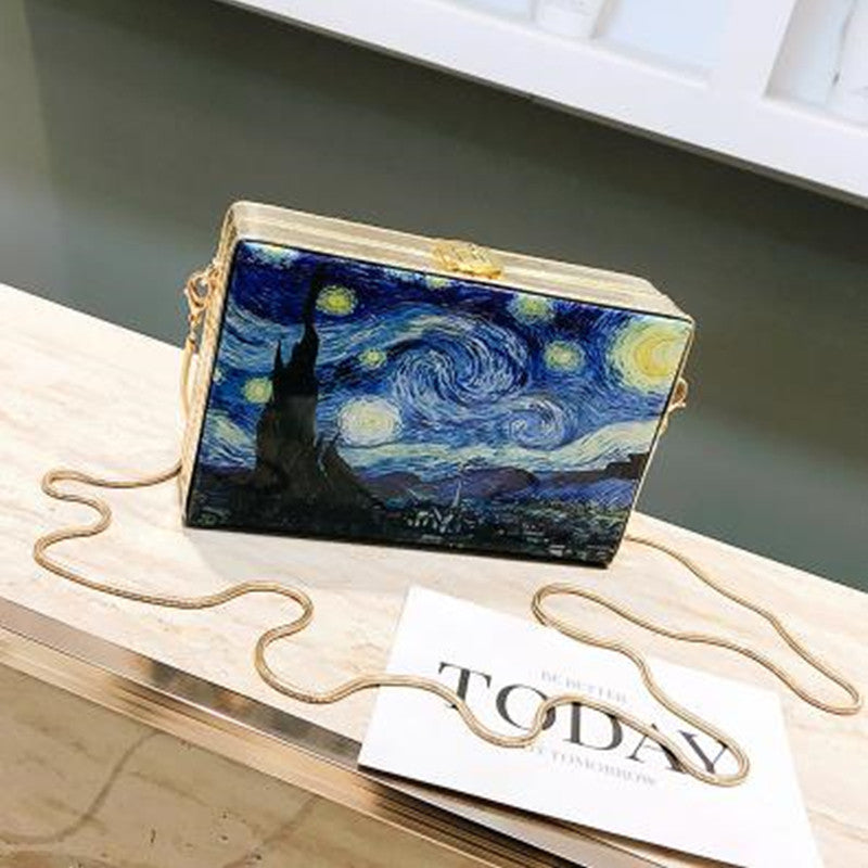 Van Gogh Printed Box Bag