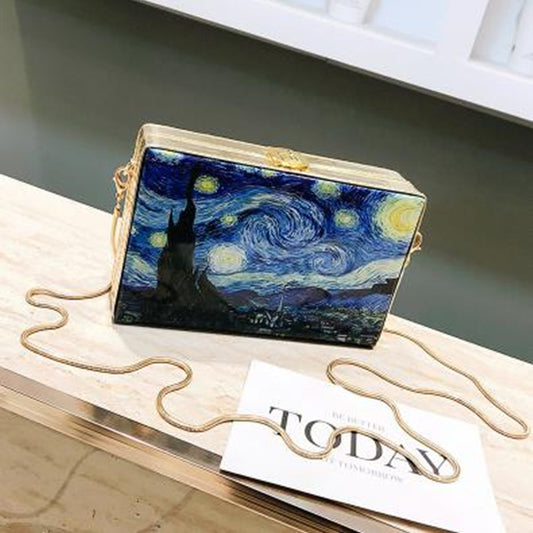 Van Gogh Printed Box Bag