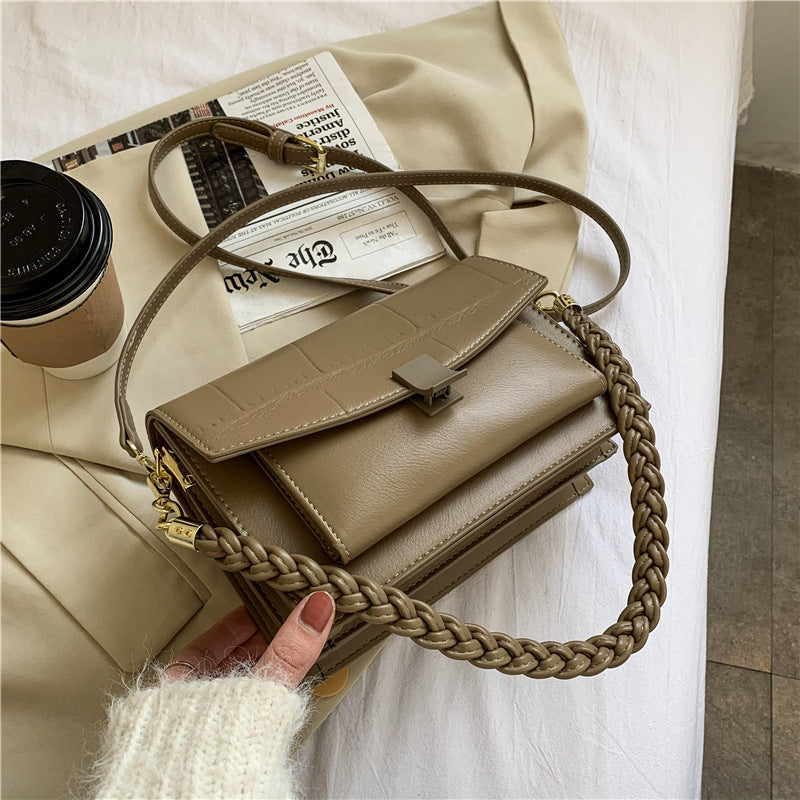 One Shoulder Messenger Small Square Bag Stone Pattern Female Bag