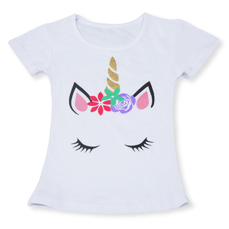 Fashion Cute Children Cartoon Short Sleeve