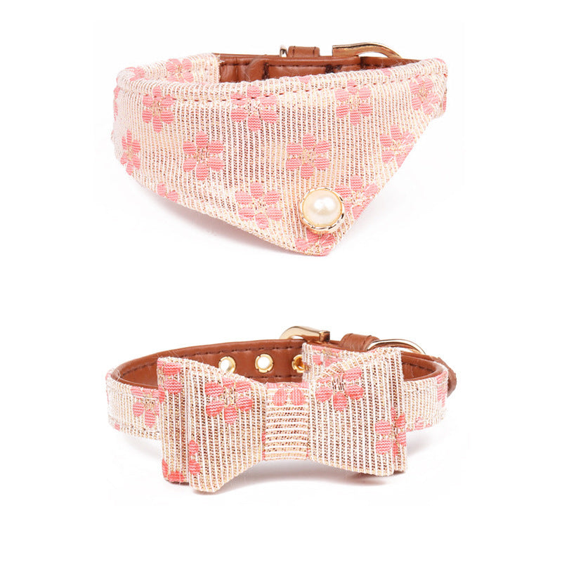 Pattern Dog Bow Collar Collar