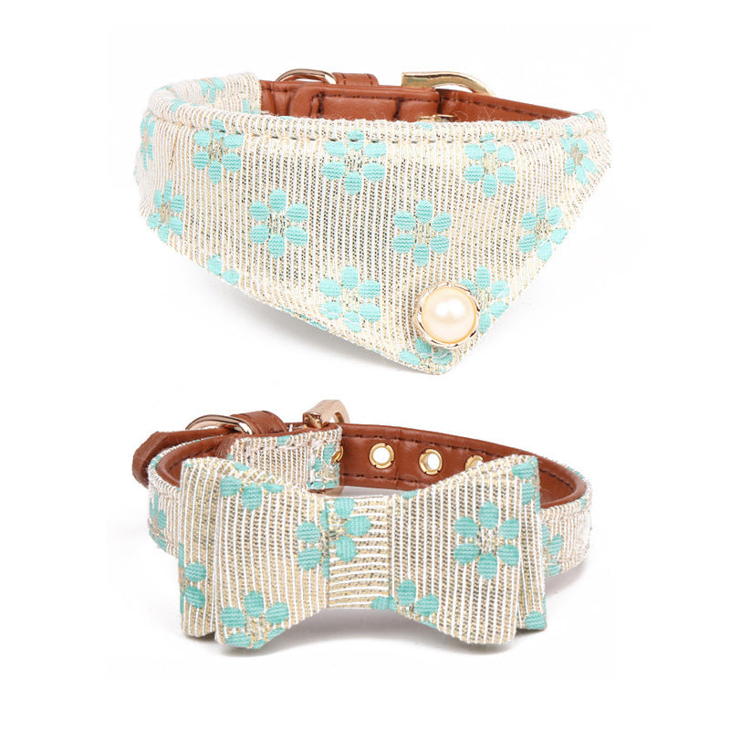 Pattern Dog Bow Collar Collar