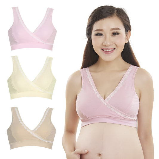 SpringSummer Cotton Nursing Vest Bra Cross