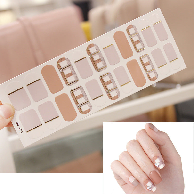 Bronzing 3D Laser Nail Sticker Color Christmas Letter Nail Sticker Full 22 Tips