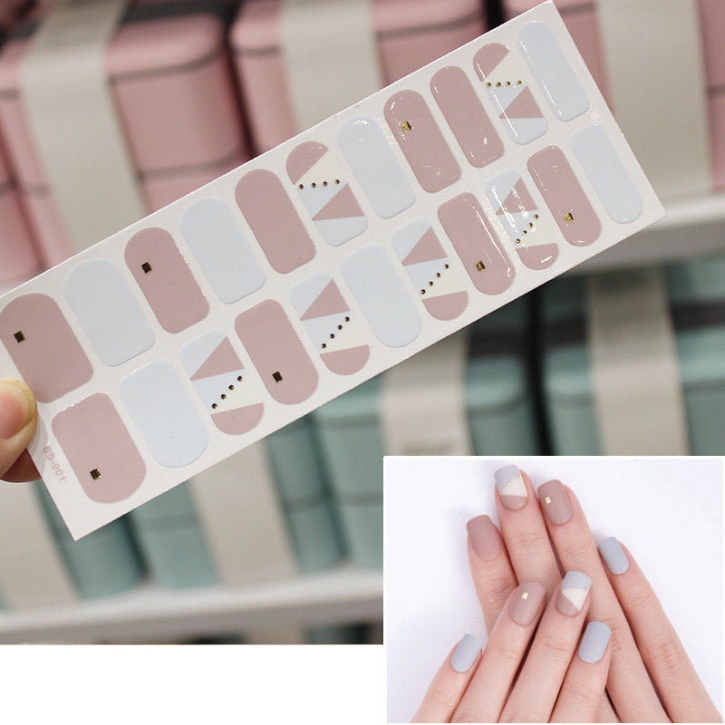 Bronzing 3D Laser Nail Sticker Color Christmas Letter Nail Sticker Full 22 Tips