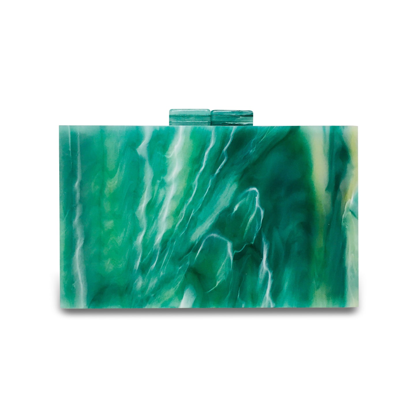 Female Bag New Ins Style Emerald Green Acrylic Small Square Box Dinner Bag Shoulder Messenger Bag