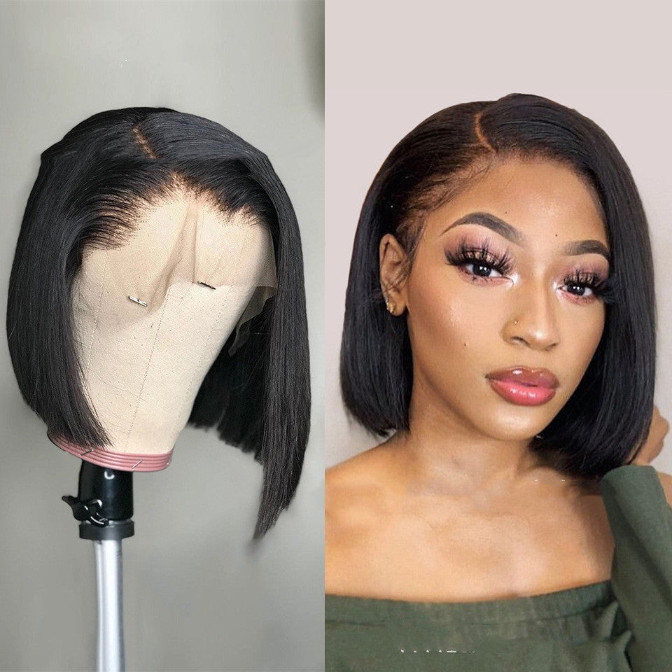 Front Lace Wig With Side Black