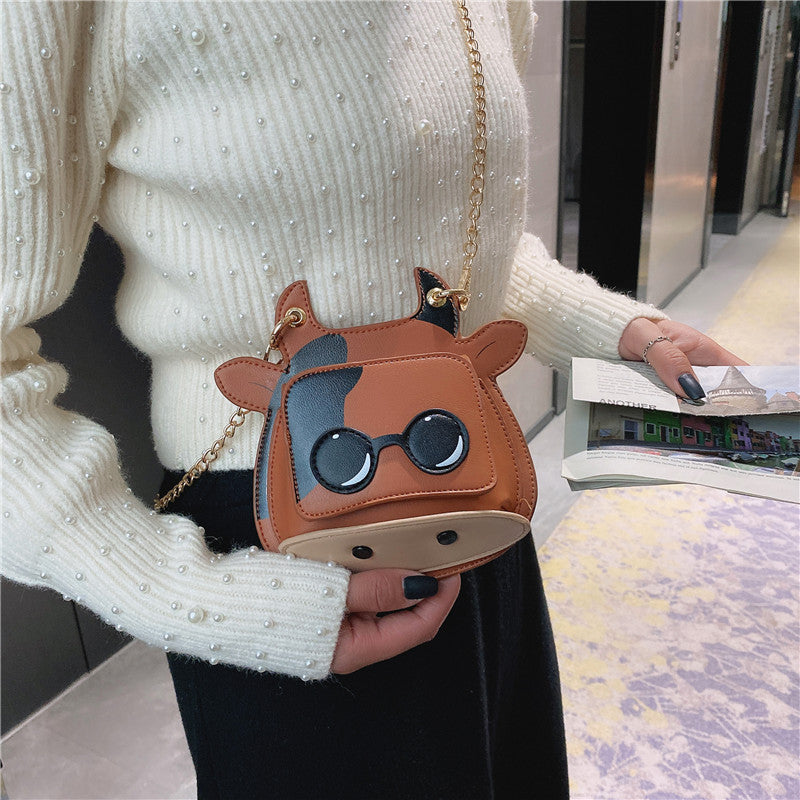 Mavericks Bag Fashion Chain Cartoon Shoulder Bag Korean Style Popular Messenger Cow Bag