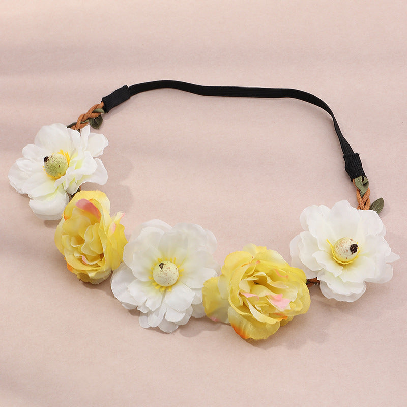 New Style Ladies And Girls Silk Cloth Flower Headband Small Gesanghua Rose Flower Headband