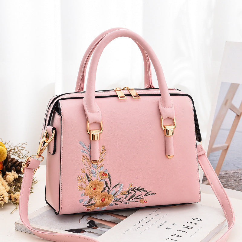 Pillow Bag Female New Fashion Embroidered Handbag Korean Style Simple One-Shoulder Messenger Bag