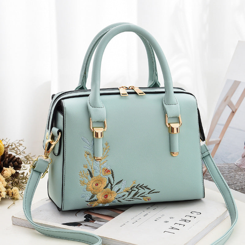 Pillow Bag Female New Fashion Embroidered Handbag Korean Style Simple One-Shoulder Messenger Bag