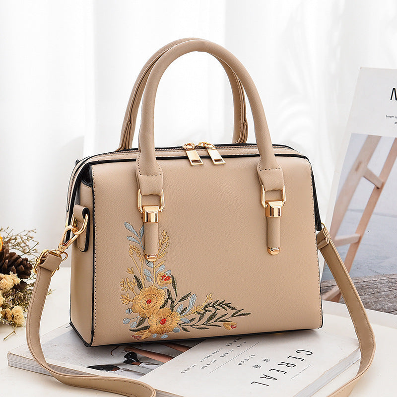 Pillow Bag Female New Fashion Embroidered Handbag Korean Style Simple One-Shoulder Messenger Bag