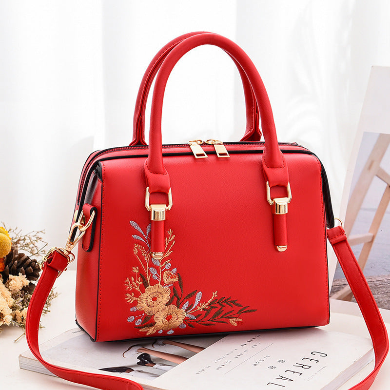 Pillow Bag Female New Fashion Embroidered Handbag Korean Style Simple One-Shoulder Messenger Bag